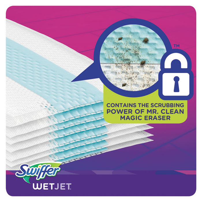 WetJet System Refill Cloths, 11.3" x 5.4", Heavy Duty, White, 14/Box, 4 Boxes/Carton