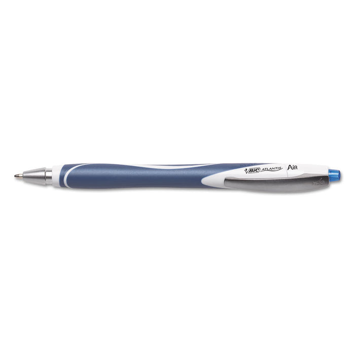 Atlantis Air Retractable Ballpoint Pen, 1.2mm, Blue Ink, Blue/White Barrel, 2/Pack
