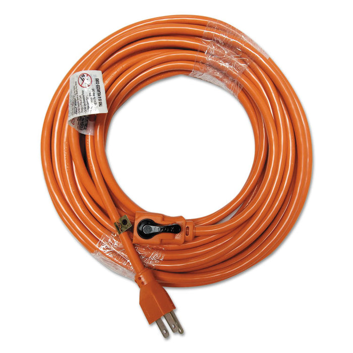 Indoor Extension Cord, Locking Plug, 50ft, Orange