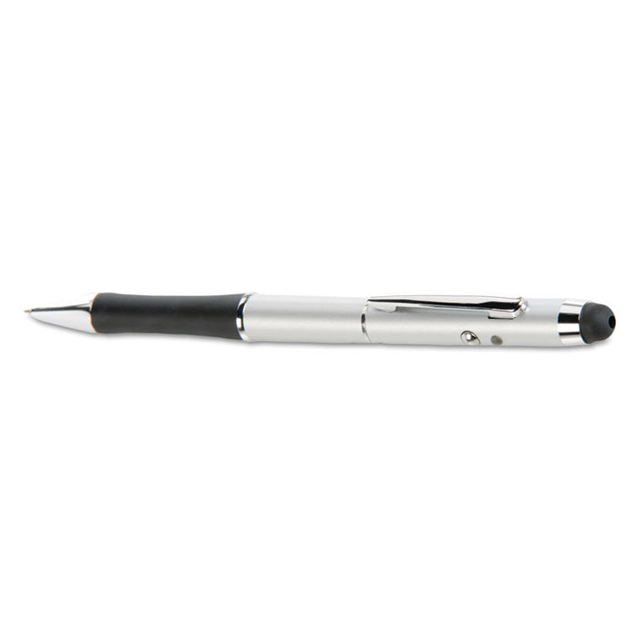 3-in-1 Laser Pointer with Stylus and Pen, Class 2, Projects 984 ft, Silver