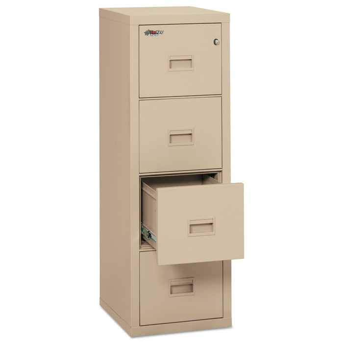Turtle Four-Drawer File, 17.75w x 22.13d x 52.75h, UL Listed 350° for Fire, Parchment