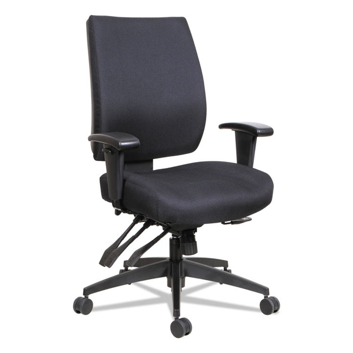 Alera Wrigley Series High Performance Mid-Back Multifunction Task Chair, Up to 275 lbs., Black Seat/Back, Black Base