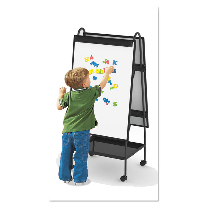 Creation Station Dry Erase Board, 29 1/2 x 74 7/8, Black Frame