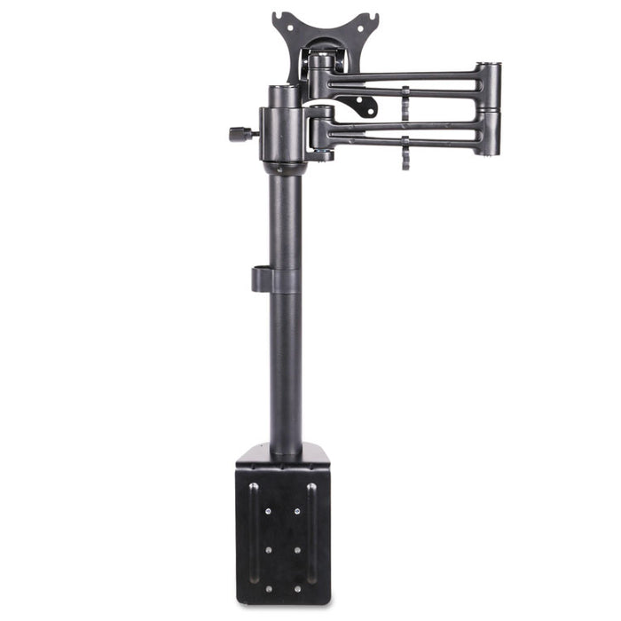 AdaptivErgo Pole-Mounted Monitor Arm, Single Monitor up to 30", Black