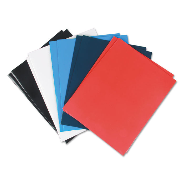 Laminated Two-Pocket Folder, Cardboard Paper, Assorted, 11 x 8 1/2, 25/Pack