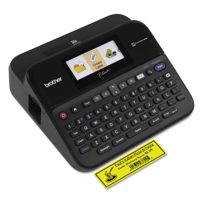 PT-D600VP PC-Connectable Label Maker with Color Display and Carry Case, 30 mm/s Print Speed, 8 x 7.63 x 3.38