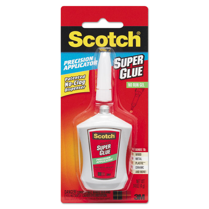 Super Glue No-Run Gel with Precision Applicator, 0.14 oz, Dries Clear