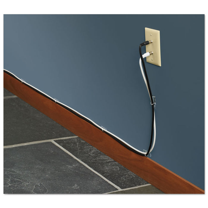 Cord Clip, Small, with Adhesive, 0.5"w, Clear, 8/Pack