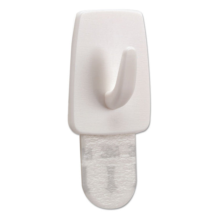 General Purpose Hooks, Micro, 0.5 lb Cap, White, 3 Hooks and 4 Strips/Pack