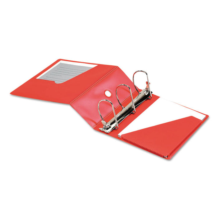 SuperStrength Locking Slant-D Ring Binder, 3 Rings, 5" Capacity, 11 x 8.5, Red