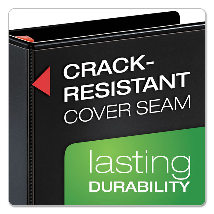 XtraLife ClearVue Non-Stick Locking Slant-D Ring Binder, 3 Rings, 1.5" Capacity, 11 x 8.5, Black
