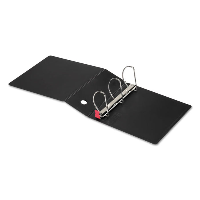 SuperLife Easy Open Locking Slant-D Ring Binder, 3 Rings, 5" Capacity, 11 x 8.5, Black