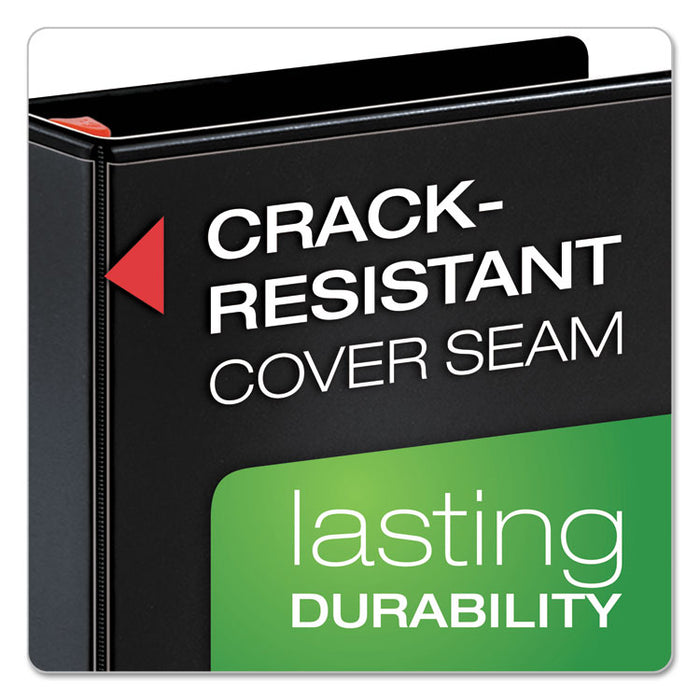 XtraLife ClearVue Non-Stick Locking Slant-D Ring Binder, 3 Rings, 5" Capacity, 11 x 8.5, Black