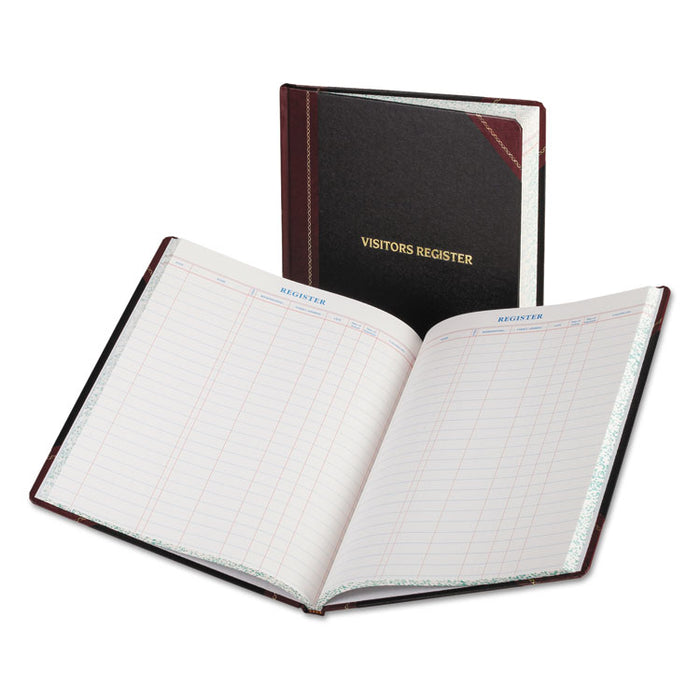 Visitor Register Book, Black/Maroon/Gold Cover, 14.13 x 10.88 Sheets, 150 Sheets/Book