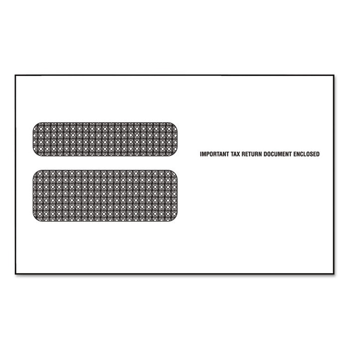 W-2 Laser Double Window Envelope, Commercial Flap, Gummed Closure, 5.63 x 9.5, White, 500/Carton
