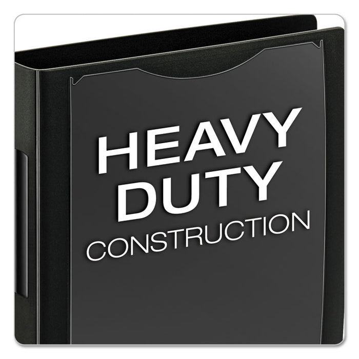 SuperLife Pro Easy Open ClearVue Locking Slant-D Ring Binder, 3 Rings, 1.5" Capacity, 11 x 8.5, Black