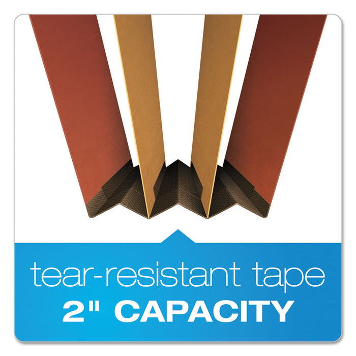 Four-, Six-, and Eight-Section Pressboard Classification Folders, 2 Dividers, Embedded Fasteners, Legal Size, Red, 10/Box