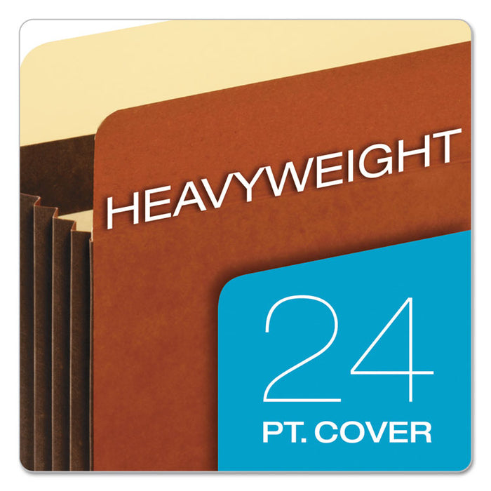 Heavy-Duty File Pockets, 3.5" Expansion, Legal Size, Redrope, 25/Box