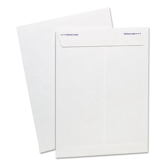 Gold Fibre Fastrip Release & Seal White Catalog Envelope, #10 1/2, Cheese Blade Flap, 9 x 12, White, 100/Box