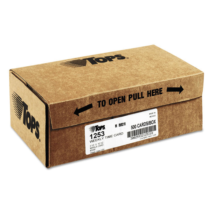 Time Card for Acroprint and Lathem, Weekly, 3 1/2 x 10 1/2, 500/Box