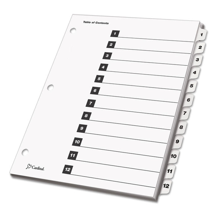 OneStep Printable Table of Contents and Dividers, 12-Tab, 1 to 12, 11 x 8.5, White, 1 Set