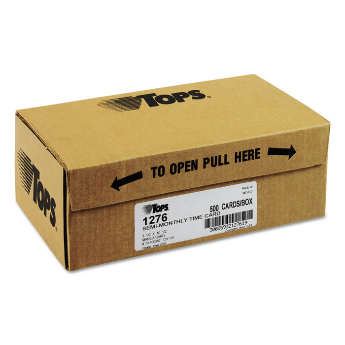 Time Clock Cards, Replacement for 10-100382/1950-9631, Two Sides, 3.5 x 10.5, 500/Box