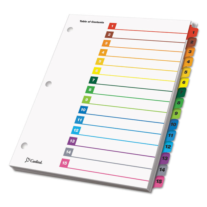 OneStep Printable Table of Contents and Dividers, 15-Tab, 1 to 15, 11 x 8.5, White, 1 Set