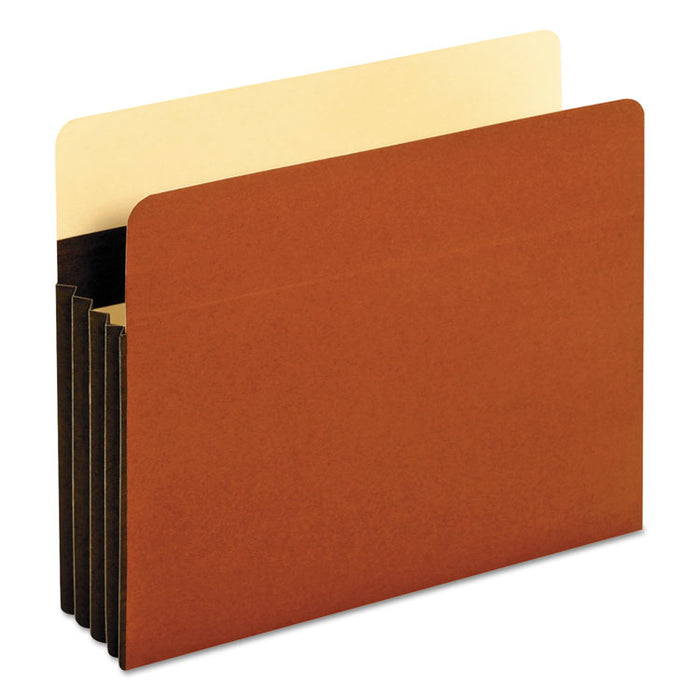 Heavy-Duty File Pockets, 3.5" Expansion, Letter Size, Redrope, 10/Box