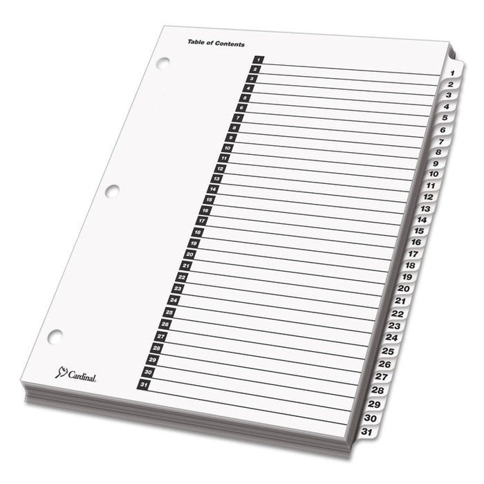 OneStep Printable Table of Contents and Dividers, 31-Tab, 1 to 31, 11 x 8.5, White, 1 Set