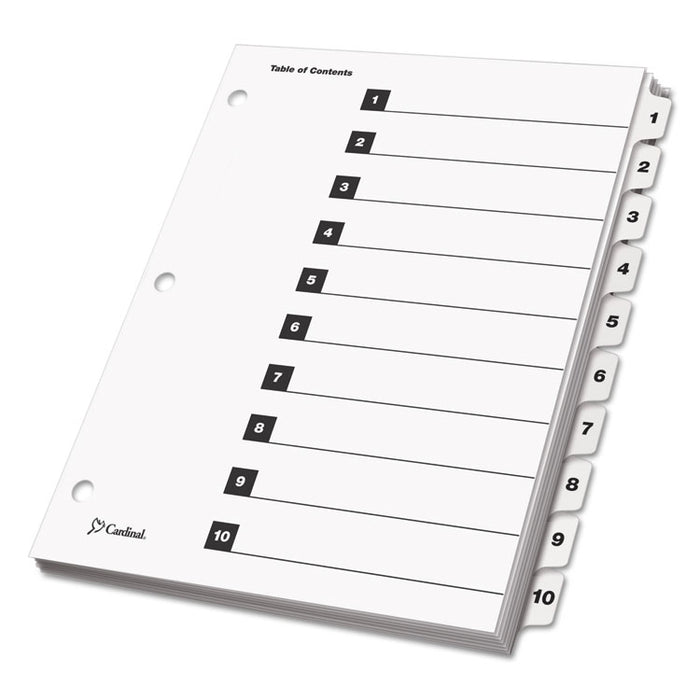 OneStep Printable Table of Contents and Dividers, 10-Tab, 1 to 10, 11 x 8.5, White, 1 Set