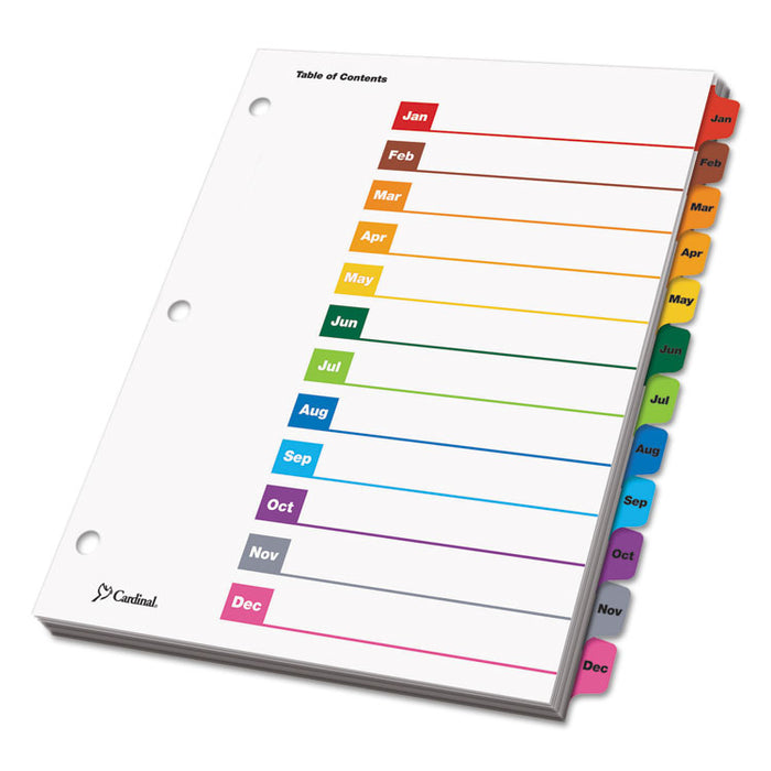 OneStep Printable Table of Contents and Dividers, 12-Tab, Jan. to Dec., 11 x 8.5, White, 1 Set