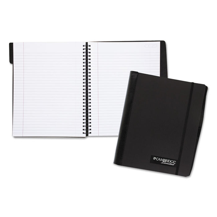 Accents Business Notebook, Wide/Legal Rule, Black Cover, 9.5 x 6.88, 100 Sheets
