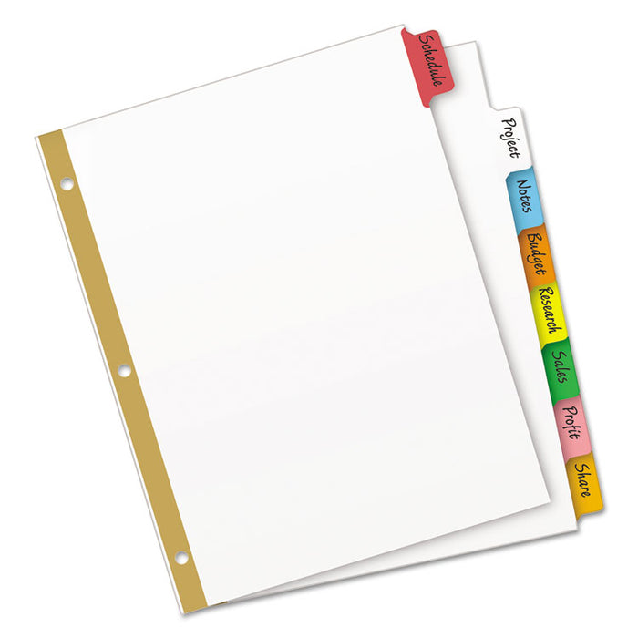 Write and Erase Big Tab Paper Dividers, 8-Tab, Multicolor, Letter