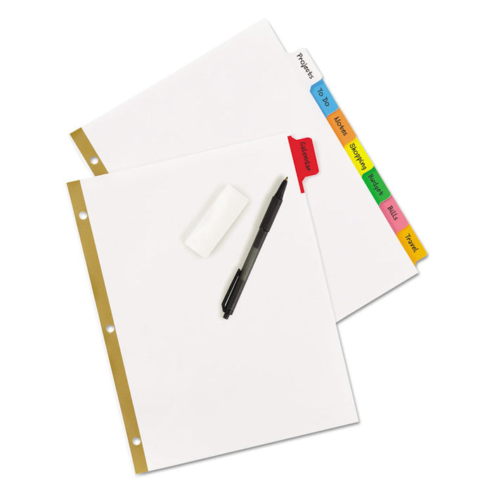 Write and Erase Big Tab Paper Dividers, 8-Tab, Multicolor, Letter