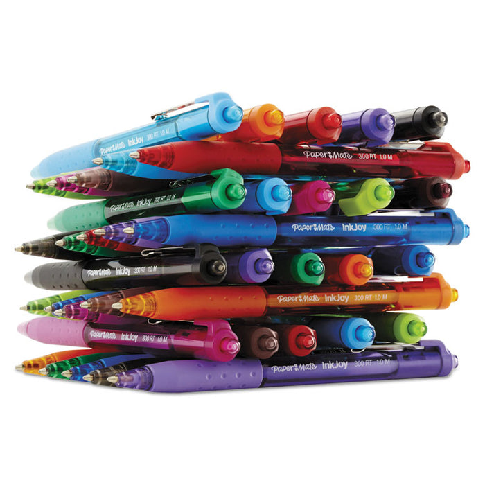 InkJoy 300 RT Retractable Ballpoint Pen, 1mm, Black Ink, Smoke Barrel, 36/Box