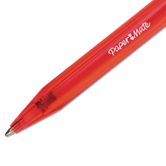 InkJoy 100 RT Ballpoint Pen, Retractable, Medium 1 mm, Red Ink, Red Barrel, Dozen