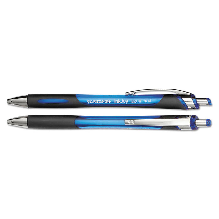 InkJoy 550 RT Retractable Ballpoint Pen, Medium 1mm, Blue Ink/Barrel, Dozen