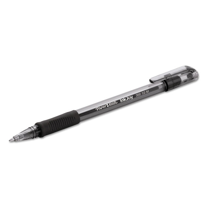 InkJoy 300 Stick Ballpoint Pen, Medium 1mm, Black Ink, Smoke Barrel, Dozen