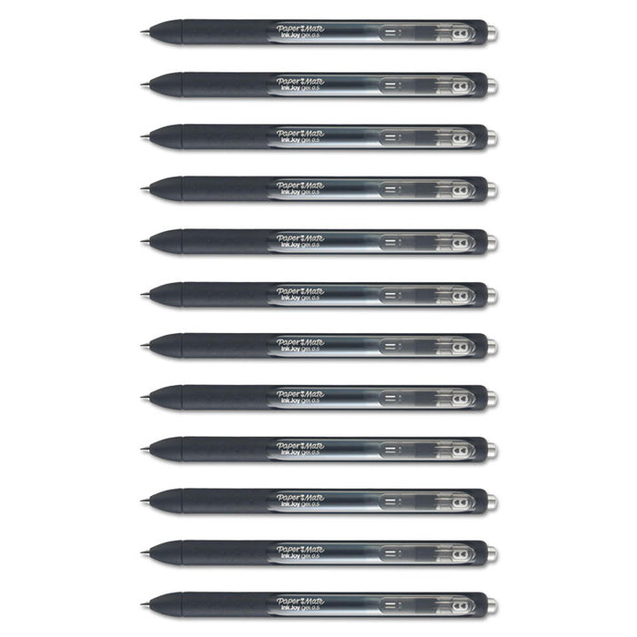 InkJoy Retractable Gel Pen, Micro 0.5mm, Black Ink/Barrel, Dozen