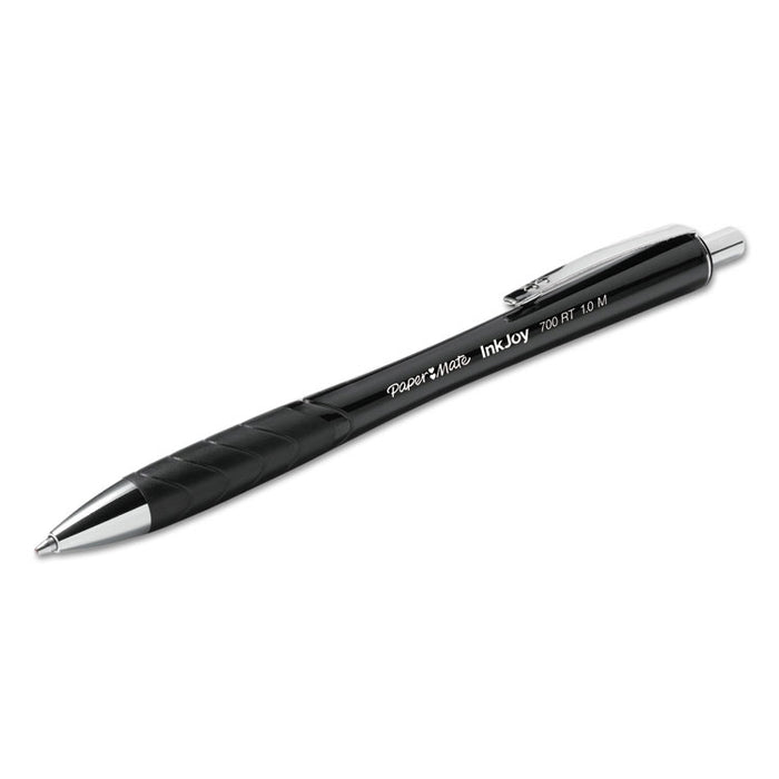 InkJoy 700 RT Retractable Ballpoint Pen, Medium 1mm, Black Ink/Barrel, Dozen