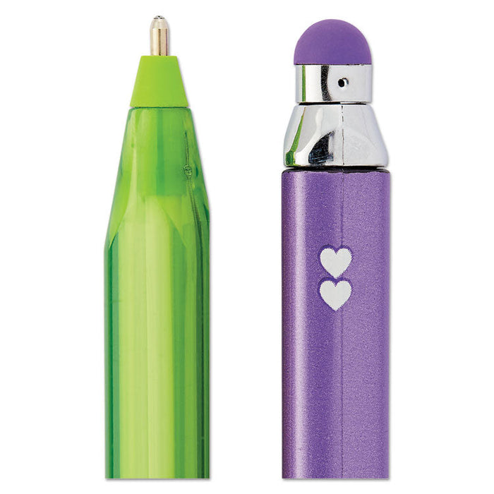 InkJoy 100 Stick Ballpoint Pen/Stylus, Medium 1mm, Black Ink/Barrel, Dozen