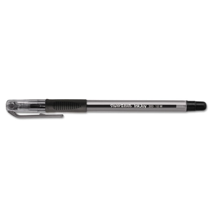 InkJoy 300 Stick Ballpoint Pen, Medium 1mm, Black Ink, Smoke Barrel, Dozen