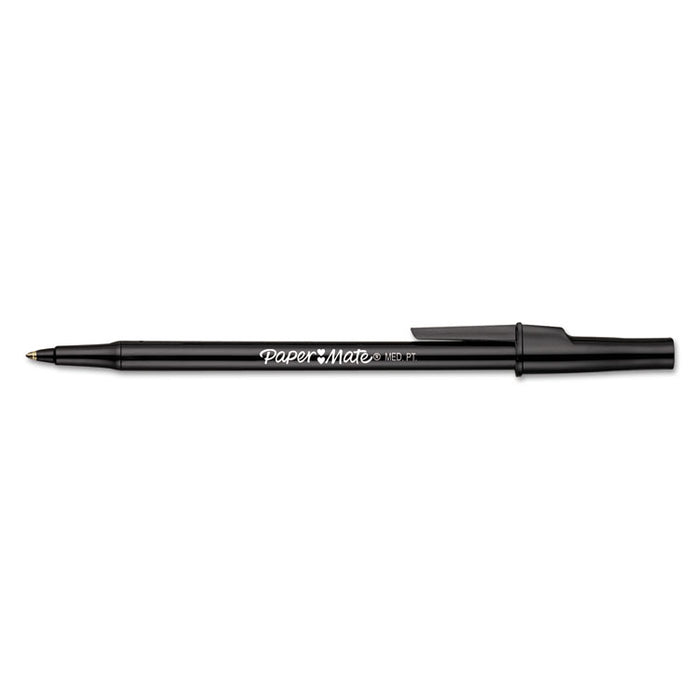 Write Bros. Stick Ballpoint Pen, Fine 0.8mm, Black Ink/Barrel, Dozen