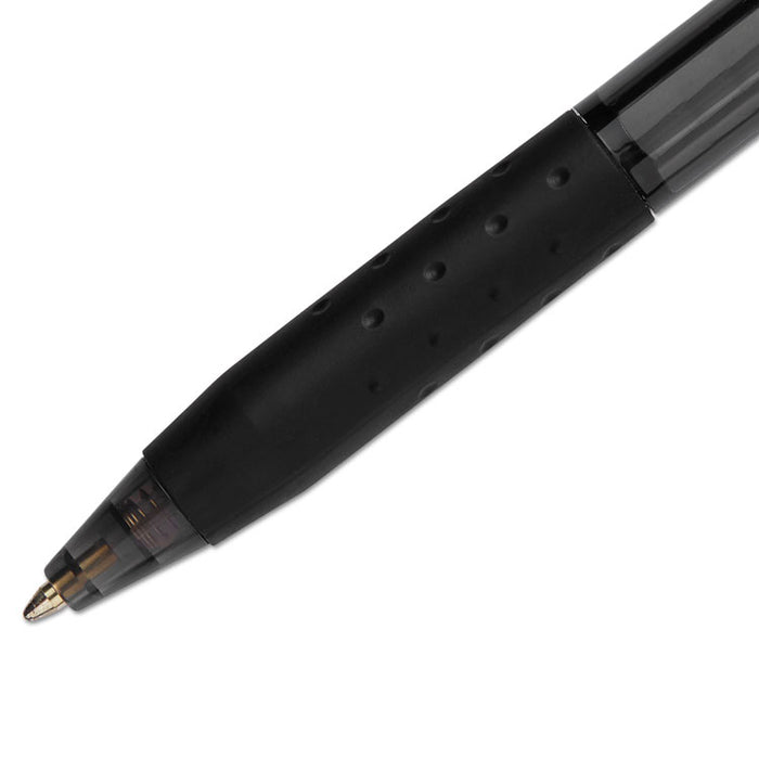 InkJoy 300 RT Ballpoint Pen, Refillable, Retractable, Medium 1 mm, Black Ink, Black Barrel, Dozen