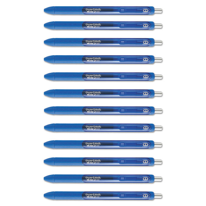 InkJoy Gel Pen, Retractable, Micro 0.5 mm, Blue Ink, Blue Barrel, Dozen