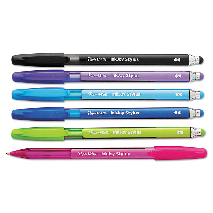 InkJoy 100 Stick Ballpoint Pen/Stylus, 1mm, Assorted Ink/Barrel, Dozen
