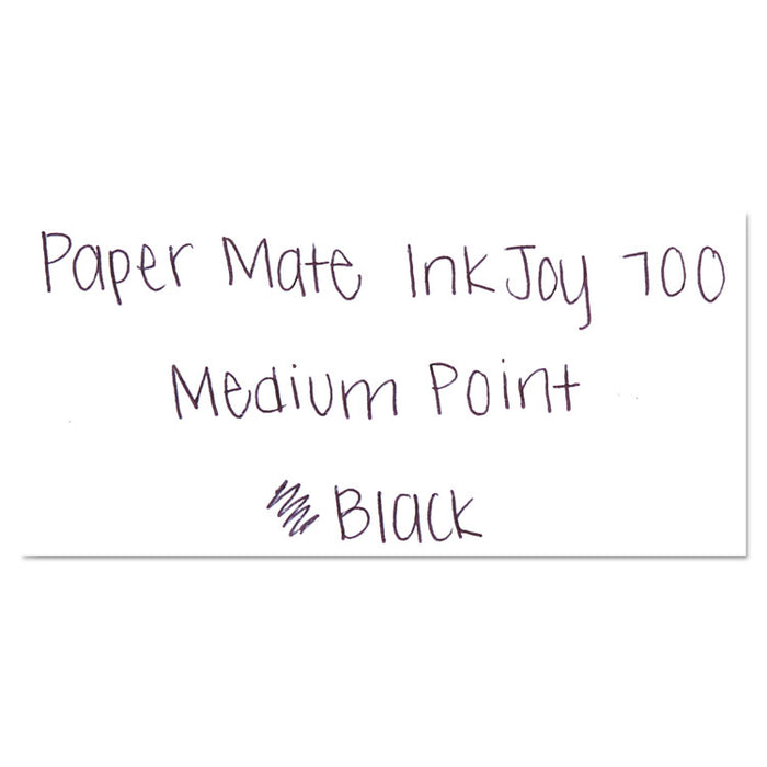 InkJoy 700 RT Ballpoint Pen, Retractable, Medium 1 mm, Black Ink, White Barrel, Dozen