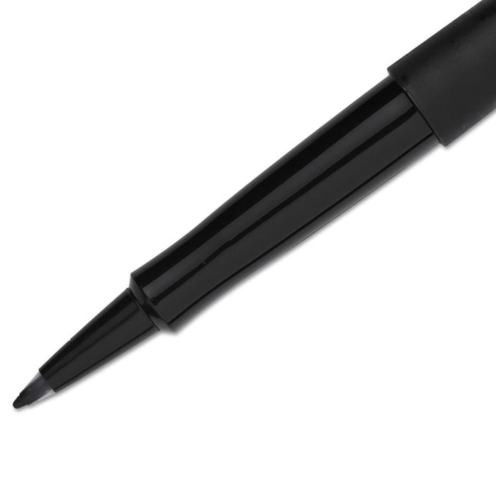 Point Guard Flair Felt Tip Porous Point Pen, Stick, Medium 0.7 mm, Black Ink, Black Barrel, 36/Box