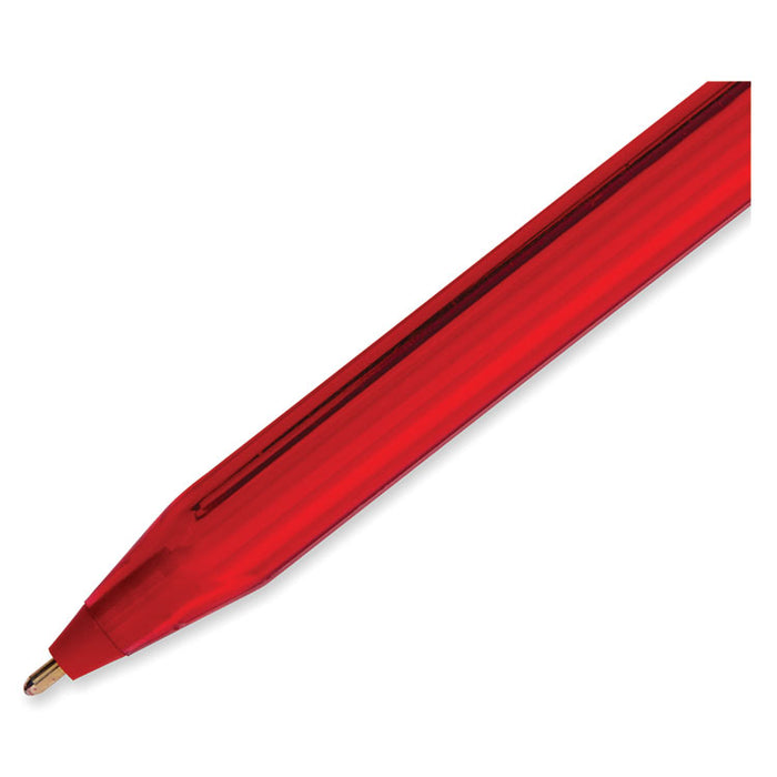 InkJoy 100 Stick Ballpoint Pen, Medium 1mm, Red Ink/Barrel, Dozen