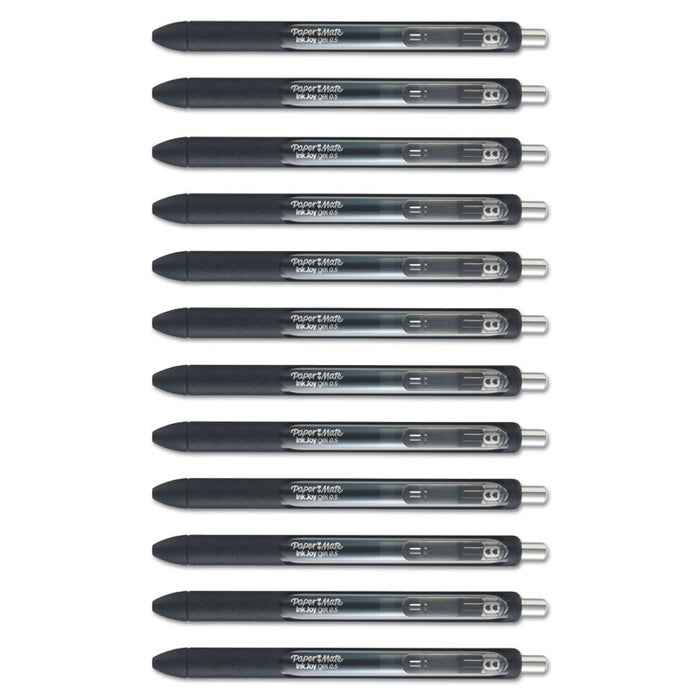 InkJoy Retractable Gel Pen, Micro 0.5mm, Black Ink/Barrel, Dozen